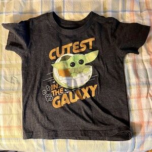 Star Wars Kids' Black T-Shirt - Cutest in the Galaxy Baby Yoda!!‎